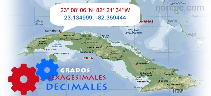 Convertir grados o coordenadas geográficas, minutos y segundos a decimales Convertir grados o coordenadas geográficas, minutos y segundos a decimales