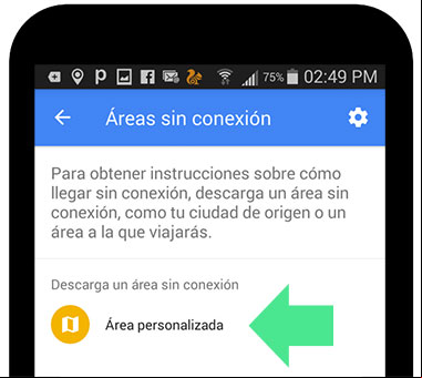 Descargar un area del mapa para usar sin conexión Descargar un area del mapa para usar sin conexión