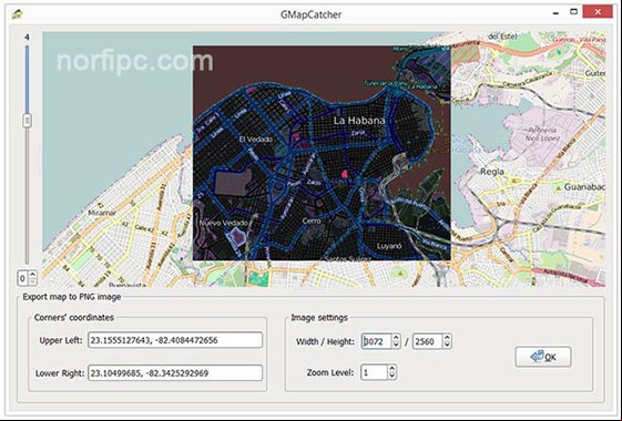 Exportar sección del mapa de la Ciudad de la Habana y guardarlo como una imagen PNG Exportar sección del mapa de la Ciudad de la Habana y guardarlo como una imagen PNG