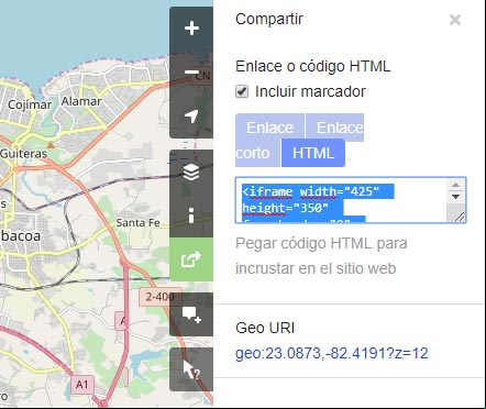 Obtener el codigo de un mapa de OpenStreetMap para insertar en un iframe Obtener el codigo de un mapa de OpenStreetMap para insertar en un iframe