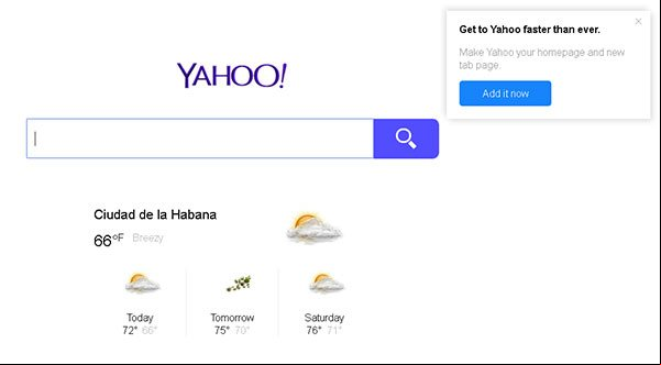 Pagina de inicio del buscador Yahoo Pagina de inicio del buscador Yahoo