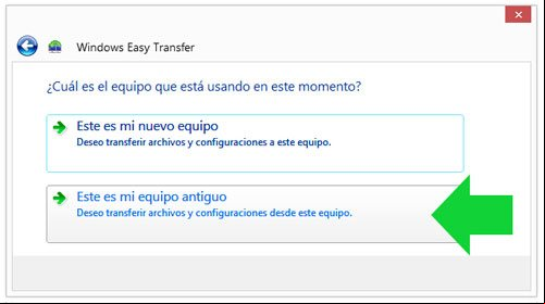 Escoger el equipo con Windows Easy Transfer Escoger el equipo con Windows Easy Transfer