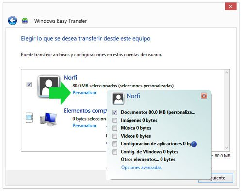 Seleccionar los archivos a transferir Seleccionar los archivos a transferir