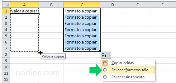 Copiar el valor y el formato de una celda en Excel Copiar el valor y el formato de una celda en Excel