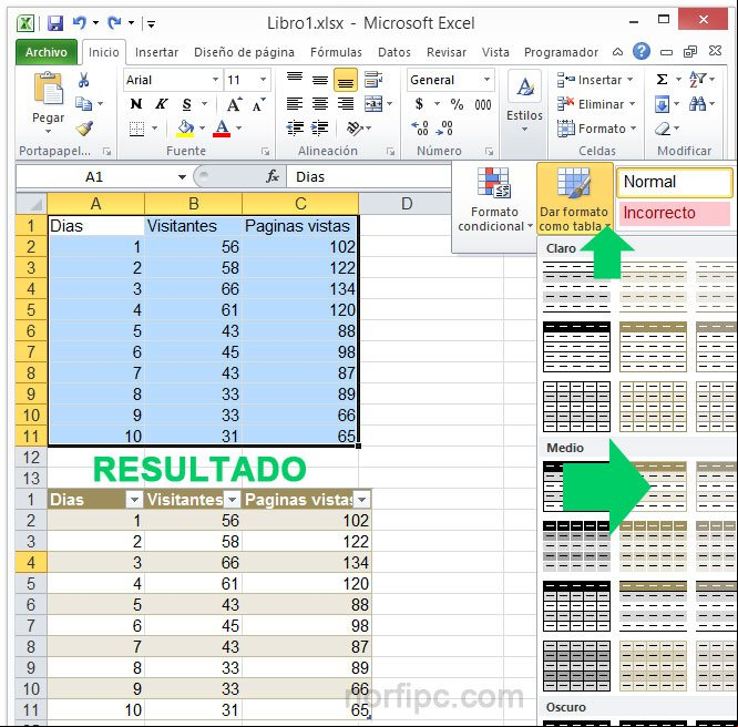 Crear una tabla en Excel seleccionando un rango de celdas Crear una tabla en Excel seleccionando un rango de celdas
