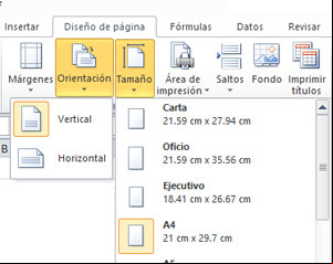 Seleccionar la orientación y el tamaño de la hoja a imprimir en Excel Seleccionar la orientación y el tamaño de la hoja a imprimir en Excel