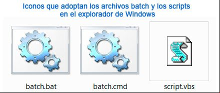 Iconos que adoptan los archivos batch y los scripts en el explorador de Windows