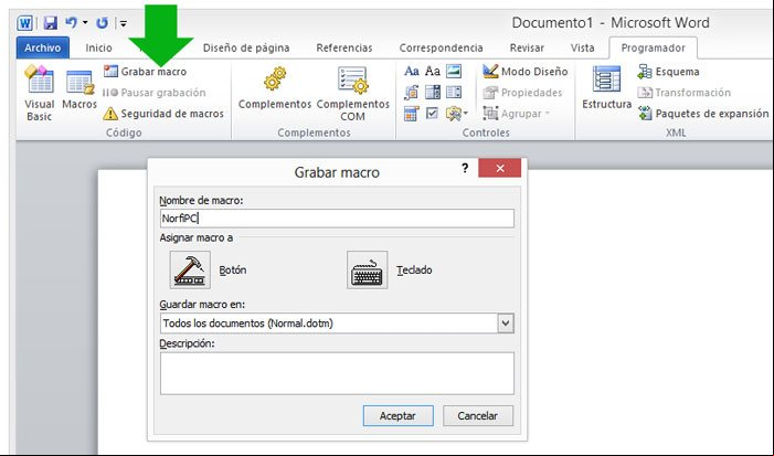 Comenzar a grabar una macro en Word Comenzar a grabar una macro en Word