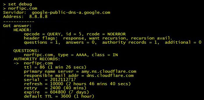 Como usar el comando NSLOOKUP, ejemplo 4