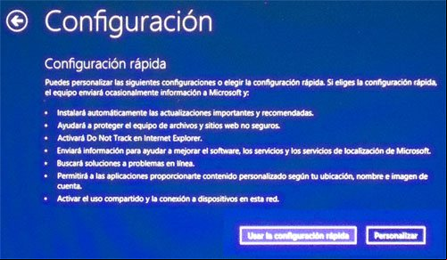 Configuración de la instalación de Windows 8 Configuración de la instalación de Windows 8