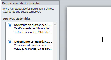 Recuperacion automatica de documentos de Word Recuperacion automatica de documentos de Word