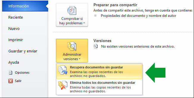Recuperar documentos modificados sin guardar desde Word Recuperar documentos modificados sin guardar desde Word