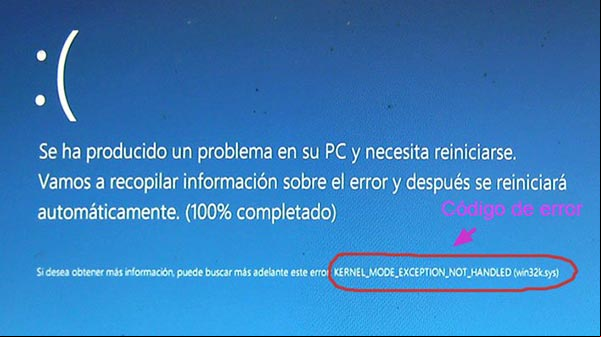 Error STOP de pantalla azul o pantalla de la muerte en Windows 8 Error STOP de pantalla azul o pantalla de la muerte en Windows 8