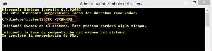 Ejecutar en la consola de CMD SFC el Comprobador de recursos de Microsoft Ejecutar en la consola de CMD SFC el Comprobador de recursos de Microsoft