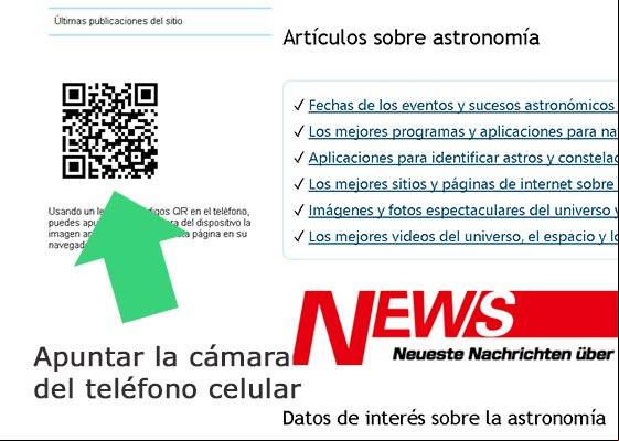 Código QR que permite cargar las paginas en el navegador del teléfono celular o tableta Código QR que permite cargar las paginas en el navegador del teléfono celular o tableta