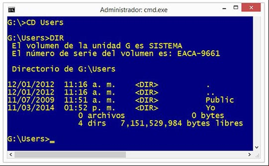 Acceder al interior de una carpeta con la consola de MSDOS Acceder al interior de una carpeta con la consola de MSDOS