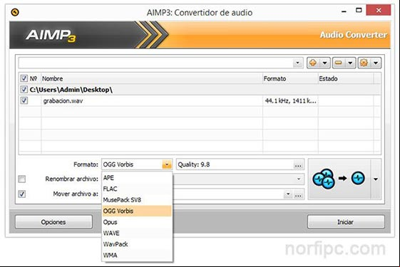 Convertir archivos de audio a otros formatos con AIMP Convertir archivos de audio a otros formatos con AIMP