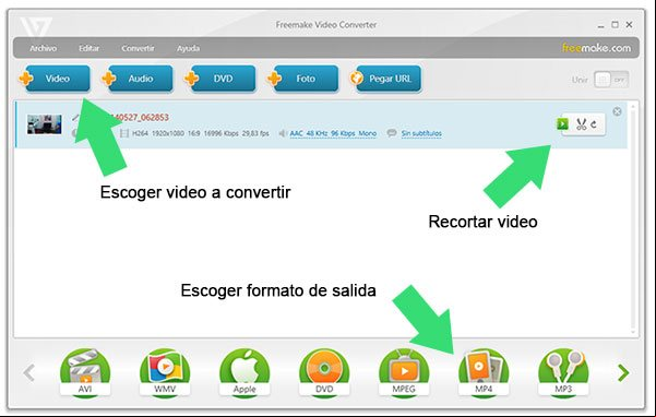 Convertir videos con FreeMake Convertir videos con FreeMake
