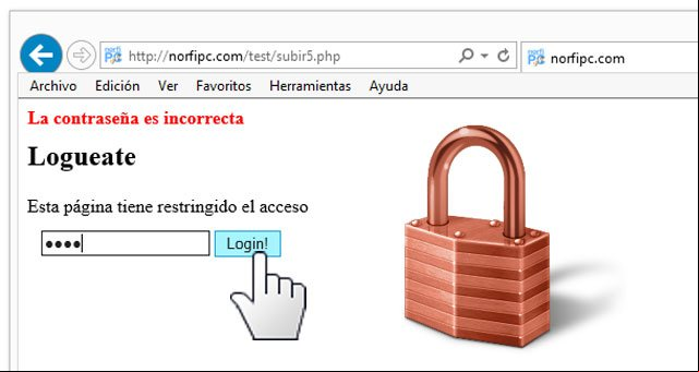 Como proteger una página web con contraseña con PHP Como proteger una página web con contraseña con PHP