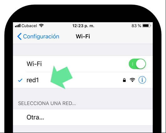 Conectar el móvil a la red hospedada inalámbrica creada Conectar el móvil a la red hospedada inalámbrica creada