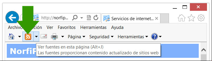 Icono en el navegador que indica el feed de noticias del sitio NorfiPC Icono en el navegador que indica el feed de noticias del sitio NorfiPC
