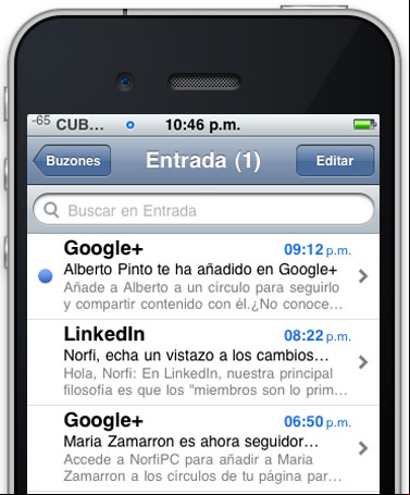 Correo de Gmail en el teléfono celular en Cuba Correo de Gmail en el teléfono celular en Cuba