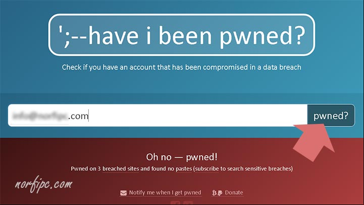 Dirección de email comprometida y hackeada, al comprobarla en el servicio de Have I been pwned? Dirección de email comprometida y hackeada