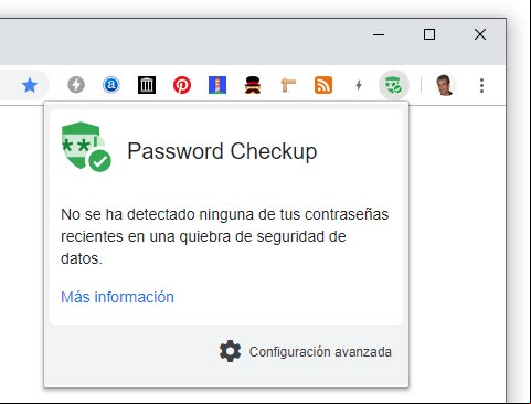Extensión del navegador Google Chrome para comprobar la seguridad de las contraseñas Extensión del navegador Google Chrome para comprobar la seguridad de las contraseñas