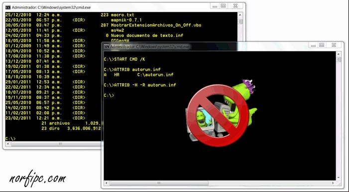 Eliminar virus y archivos peligrosos con la Consola de CMD o Símbolo del sistema Eliminar virus y archivos peligrosos con la Consola de CMD o Símbolo del sistema