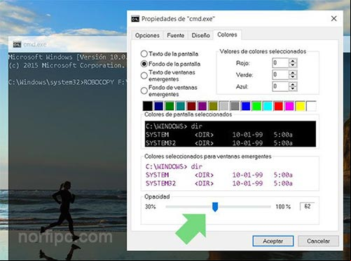 Ajustar la transparencia del Símbolo del sistema o Consola de CMD de Windows 10 Ajustar la transparencia del Símbolo del sistema o Consola de CMD de Windows 10