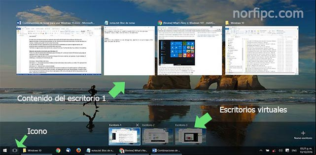 Lista de tareas o Escritorios virtuales en Windows 10 Lista de tareas o Escritorios virtuales en Windows 10