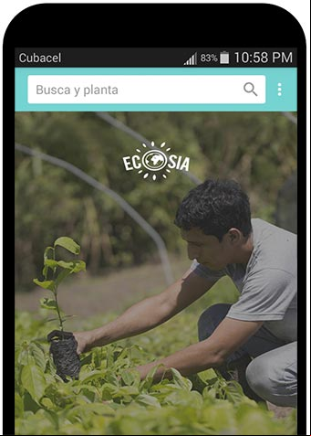 Aplicación móvil de Ecosia Aplicación móvil de Ecosia