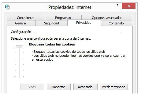 Bloquear las cookies en el navegador Internet Explorer Bloquear las cookies en el navegador Internet Explorer