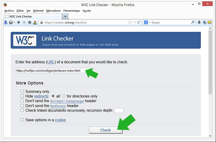 de Link Checker, herramienta del W3C para buscar y encontrar enlaces rotos de Link Checker, herramienta del W3C para buscar y encontrar enlaces rotos