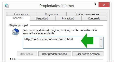 Configurar y establecer la página de inicio en el navegador Internet Explorer Configurar y establecer la página de inicio en el navegador Internet Explorer