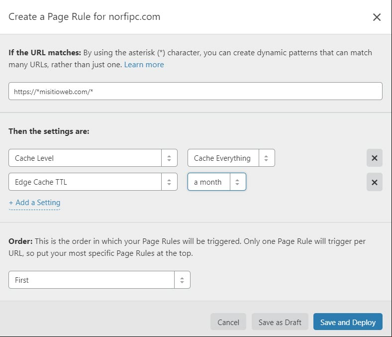 Crear regla en Cloudflare para cachear el HTML de un sitio web Crear regla en Cloudflare para cachear el HTML de un sitio web