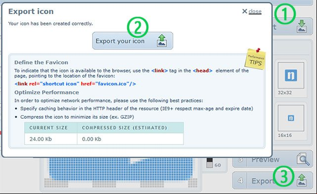 Descargar el archivo favicon.ico creado Descargar el archivo favicon.ico creado