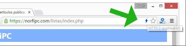 Extension en el navegador Google Chrome que indica si un sitio emplea el protocolo HTTP/2, SPDY o HTTP 1.1 Extension en el navegador Google Chrome que indica si un sitio emplea el protocolo HTTP/2, SPDY o HTTP 1.1