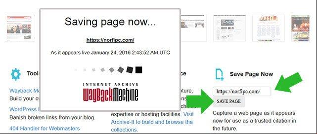 Guardar una copia de una página de un sitio web en el servicio de de Wayback Machine en Internet Archive Guardar una copia de una página de un sitio web en el servicio de de Wayback Machine en Internet Archive