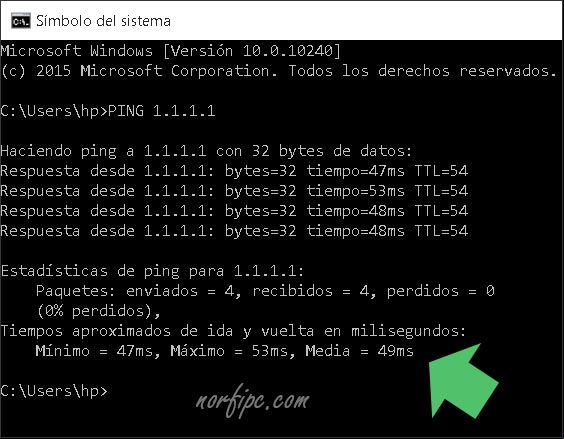 Hacer PING a un servidor DNS para saber su tiempo de respuesta Hacer PING a un servidor DNS para saber su tiempo de respuesta