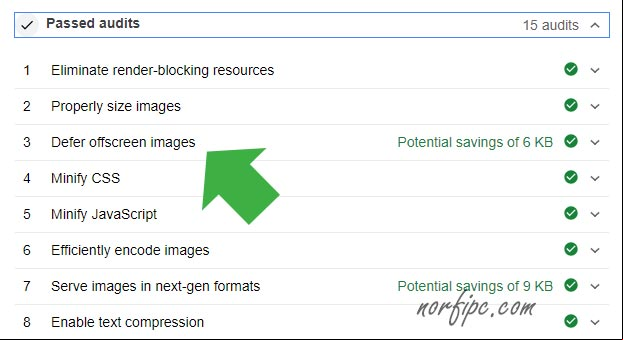 Resultado de Lighthouse que indica que las imágenes en la página se han cargado usando Lazy Load Resultado de Lighthouse que indica que las imágenes en la página se han cargado usando Lazy Load