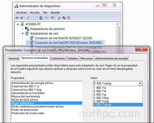 Información y configuración del adaptador inalámbrico en el de dispositivos Información y configuración del adaptador inalámbrico en el de dispositivos