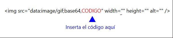 Insertar el codigo 64 en la etiqueta de imagen Insertar el codigo 64 en la etiqueta de imagen