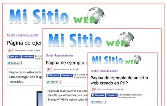 Tamaño de la misma página en una PC de escritorio, una tableta y un teléfono celular Tamaño de la misma página en una PC de escritorio, una tableta y un teléfono celular
