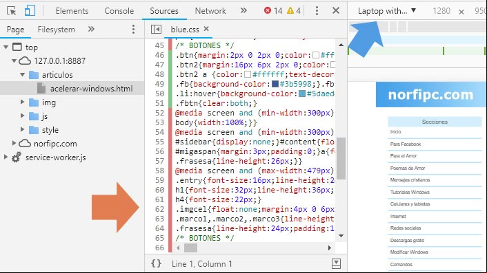 Reglas sin usar en la Consola de Chrome, usando el modo escritorio Reglas sin usar en la Consola de Chrome, usando el modo escritorio