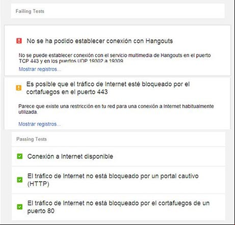 Resultado de la prueba de la conexión de internet con todos los detalles Resultado de la prueba de la conexión de internet con todos los detalles