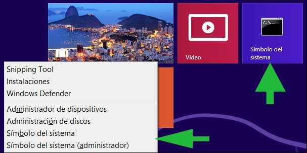 Abrir la consola de CMD en Windows 8 Abrir la consola de CMD en Windows 8