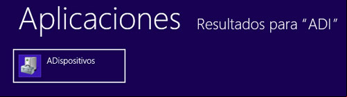 Como abrir el  de dispositivos en Windows 8 solo escribiendo ADI