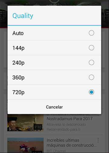Configurar la calidad del video en la aplicación móvil de YouTube Configurar la calidad del video en la aplicación móvil de YouTube